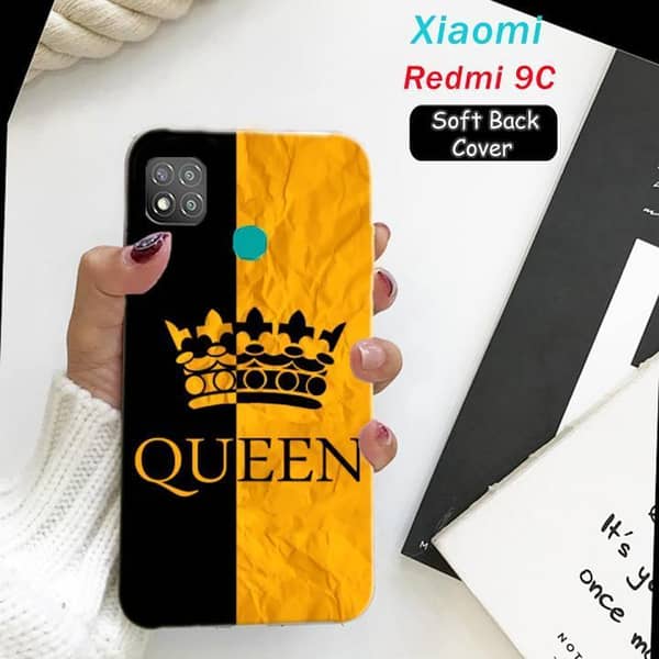 Xiaomi Redmi 9C Back Cover with Queen Design, Soft Silicone Case
