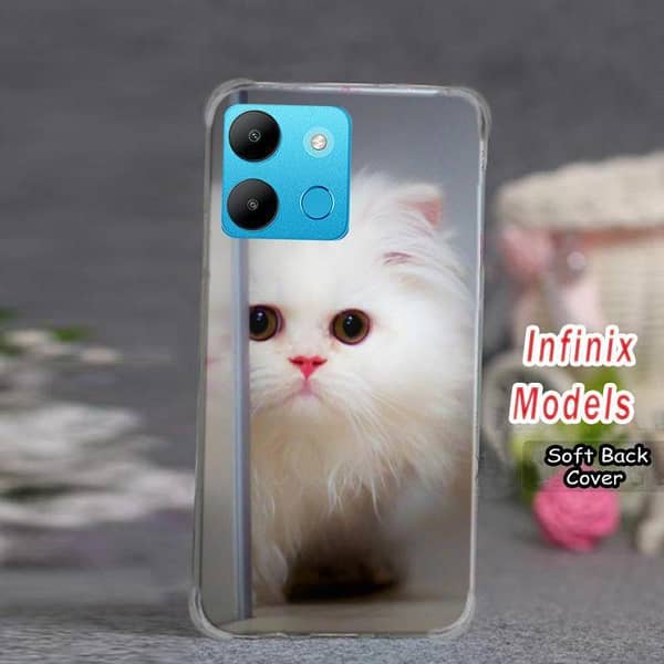 Cat Design Soft Silicone Back Cover for Infinix: Hot 12/11/10/9/8/9/10/11/12 Play, Note 40/40i/30/11/10/40 Pro/30 Pro/10 Pro, Smart 9/8/7