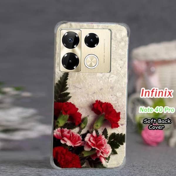 Infinix Note 40 Pro Back Cover - Floral Soft Silicone Case