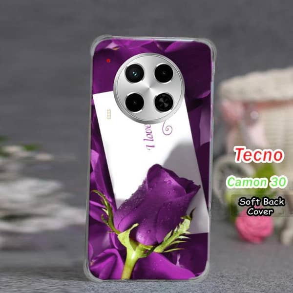 Tecno Camon 30 Soft Silicone Back Cover with Love Print