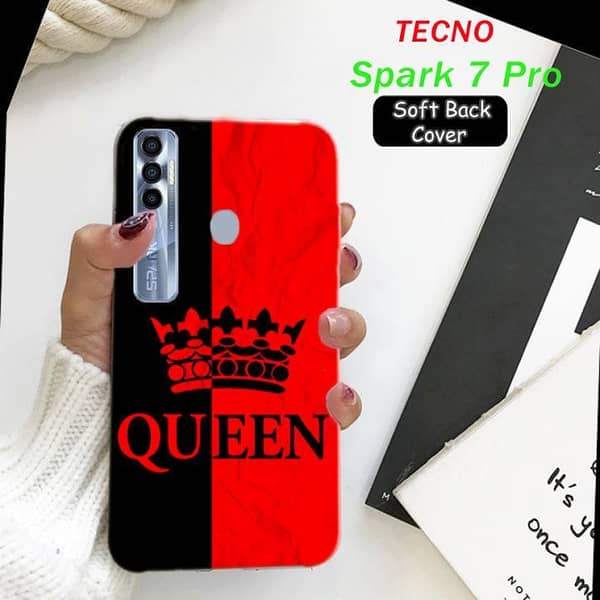 Tecno Spark 7 Pro Back Cover — Queen Design Soft Silicone Case
