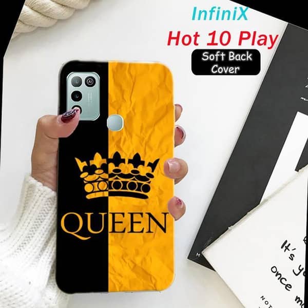 Infinix Hot 10 Play Back Cover with Queen Design Soft Silicone Case