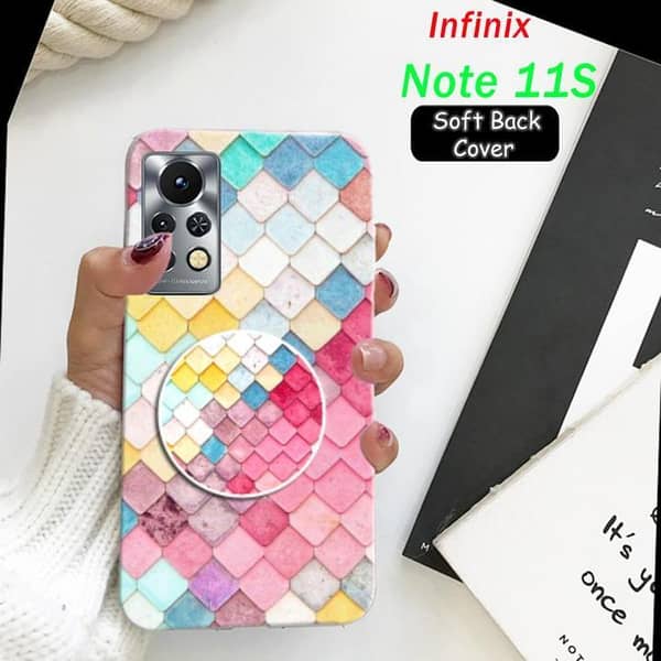 Infinix Note 11S Back Cover: Square Art Design Soft Silicone Case