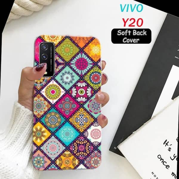 Vivo Y20 Back Cover: Art Floral Design Soft Silicone Case