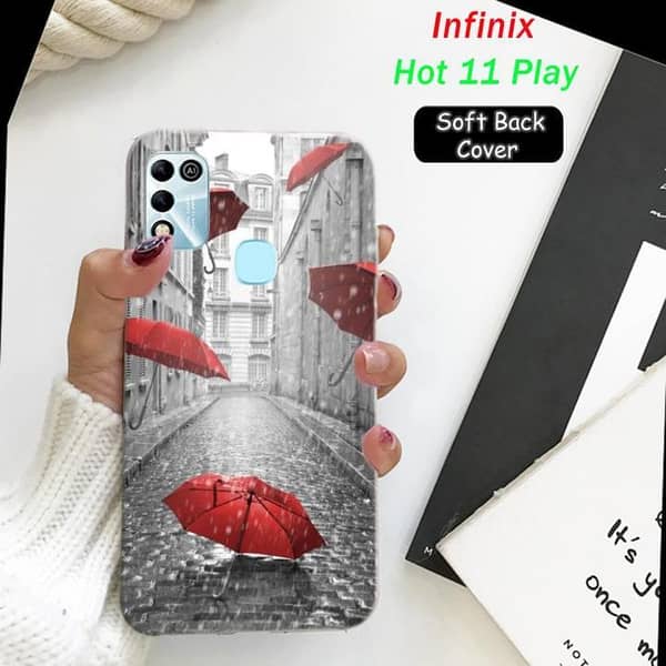 Infinix Hot 11 Play Back Cover: Rain Design Soft Silicone Case