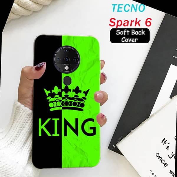 Tecno Spark 6 Back Cover – King Design Soft Silicone Case