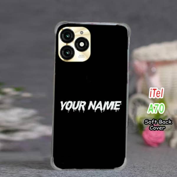 Itel A70 Back Cover with Your Name Design – Soft Silicone Case