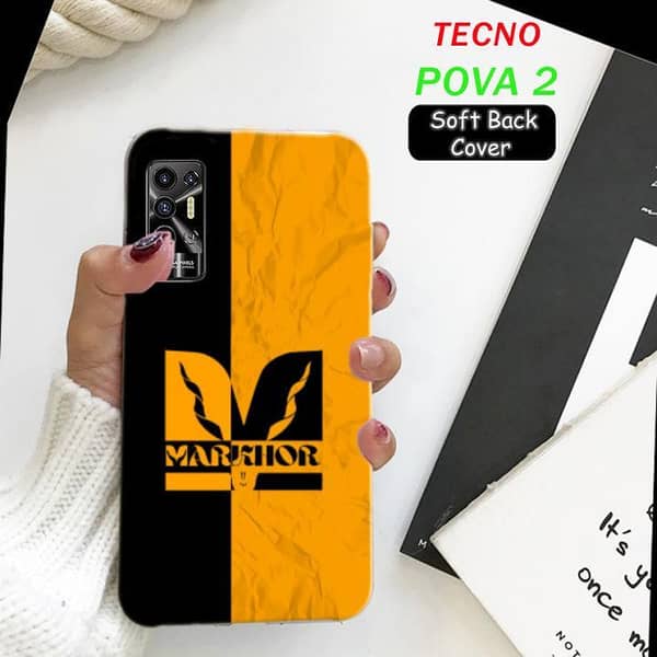 Tecno Pova 2 Back Cover with Markhor Design – Soft Silicone Case