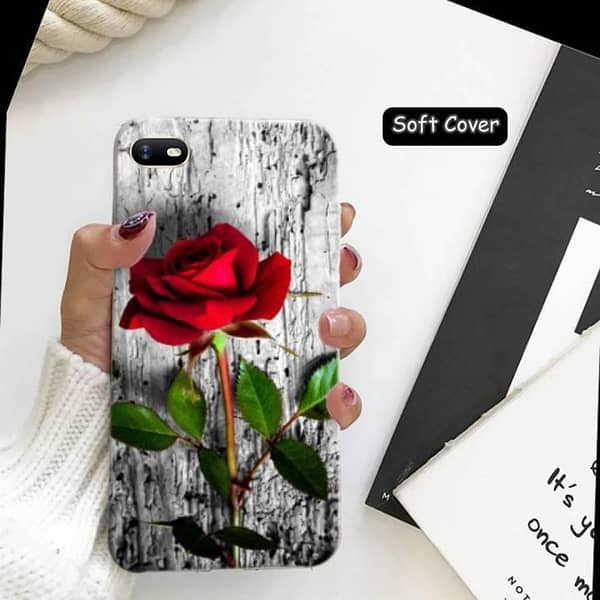 Oppo A1K Back Cover — Rose Design Soft Silicone Case