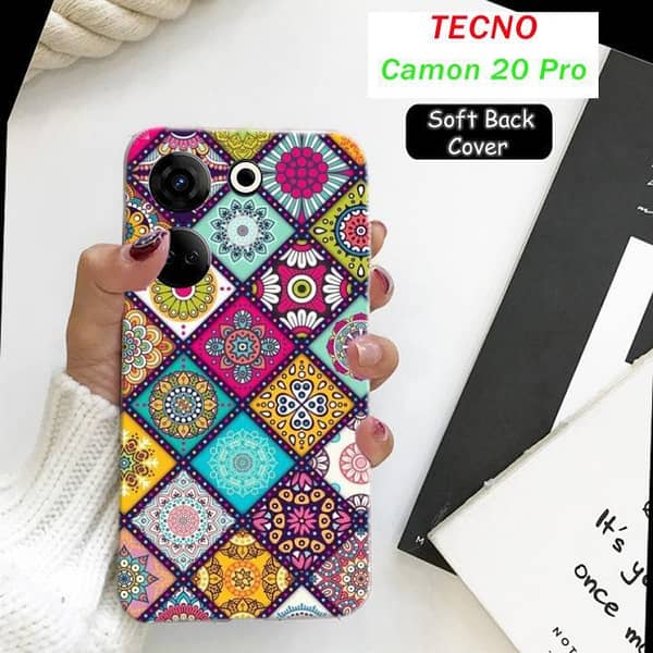 Tecno Camon 20 Pro Back Cover – Floral Art Design Soft Silicone Case