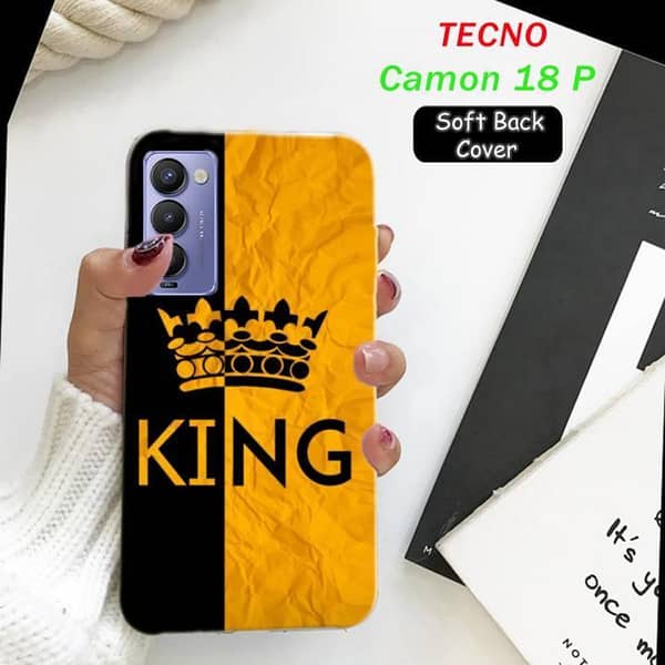Tecno Camon 18P Back Cover: King Design Soft Silicone Case