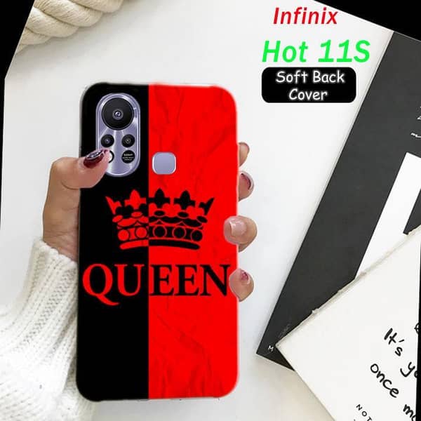 Infinix Hot 11S Soft Silicone Back Cover with Queen Print