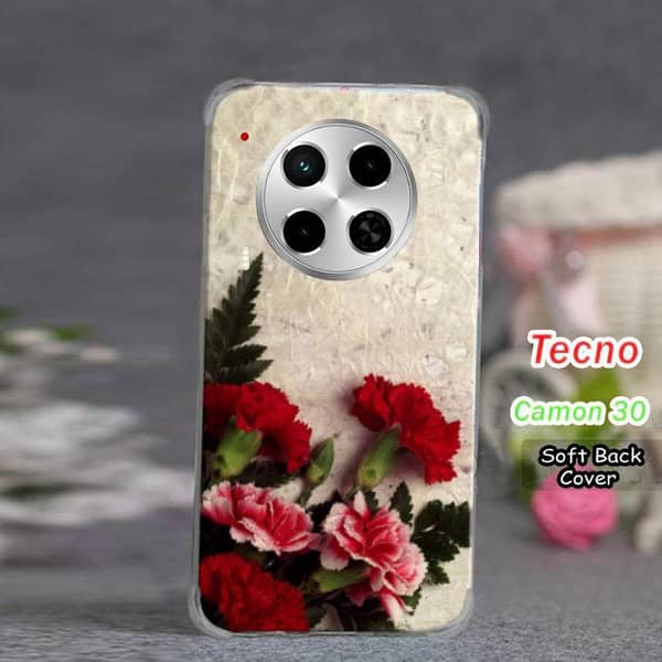 Tecno Camon 30 Floral Design Soft Silicone Back Cover