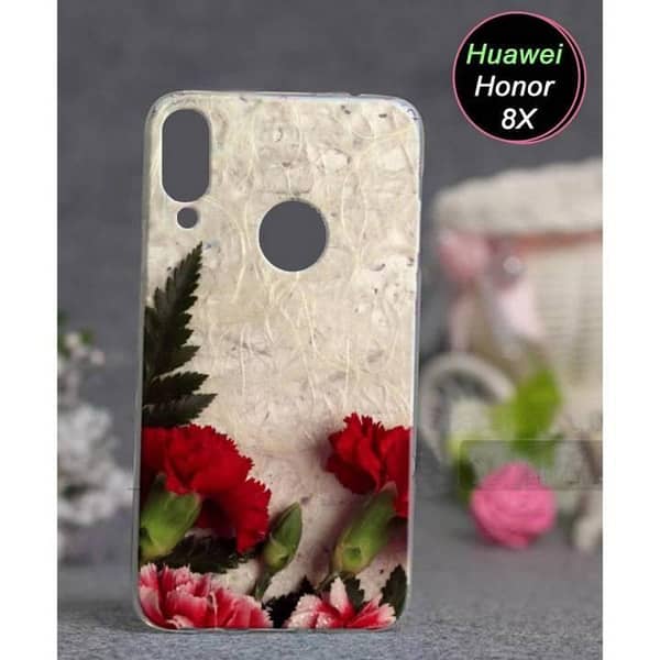 Huawei Honor 8X Back Cover with Floral Soft Silicone Case