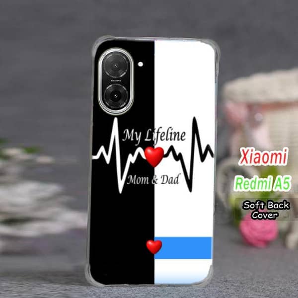 Xiaomi Redmi A5 Soft Silicone Back Cover with Mom and Dad Design