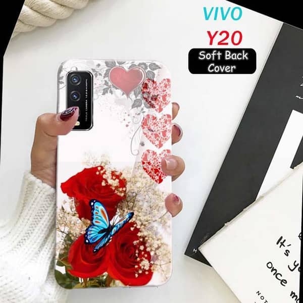 Vivo Y20 Back Cover: Floral Design Soft Silicone Case
