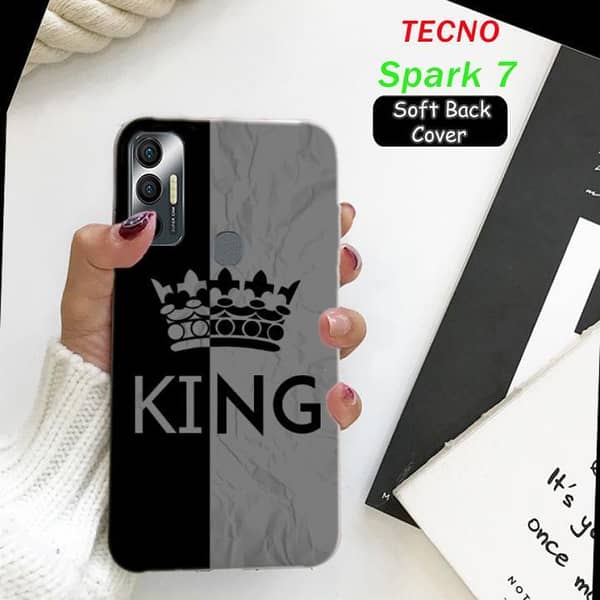 Tecno Spark 7 Back Cover — Grey Soft Silicone Case