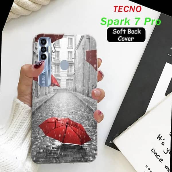 Tecno Spark 7 Pro Back Cover — Rain Design Soft Silicone Case