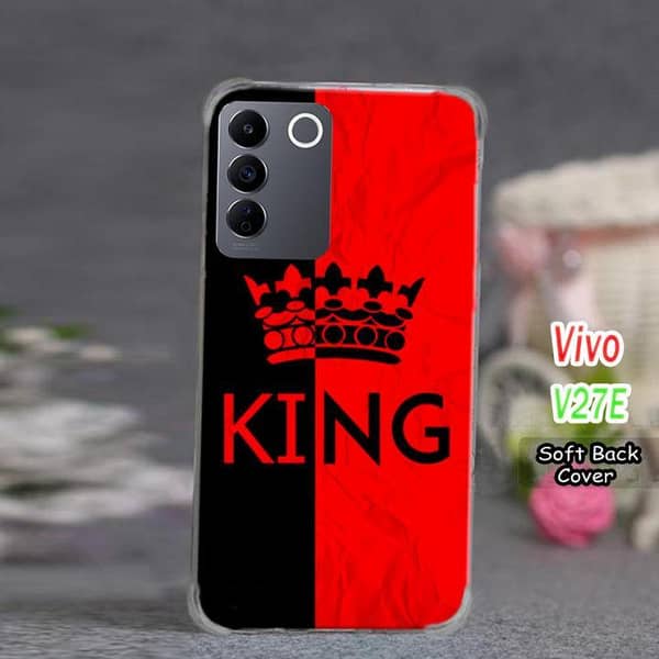 Vivo V27E Back Cover (Red) – Soft Silicone Case