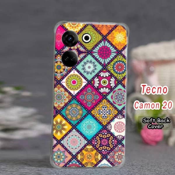 Tecno Camon 20 Floral Art Design Soft Silicone Back Cover
