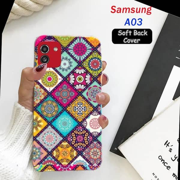 Samsung A03 Back Cover – Art Floral Design Soft Silicone Case