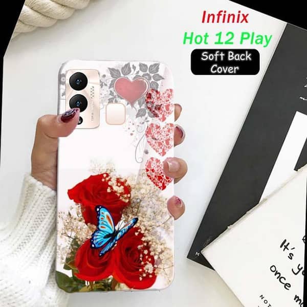 Infinix Hot 12 Play Floral Design Soft Silicone Back Cover