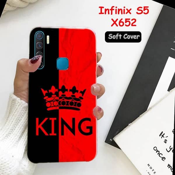 Infinix S5 X652 Back Cover - King Design Soft Silicone Case