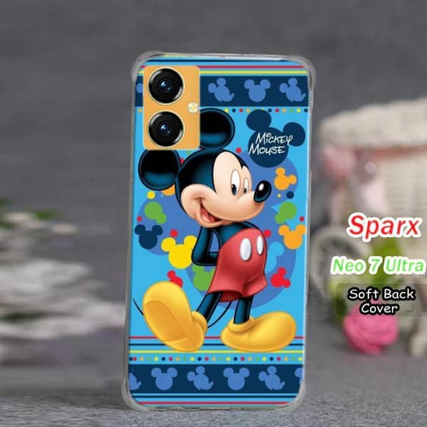 Sparx Neo 7 Ultra Back Cover with Mikky Mouse Design — Soft Silicone Case