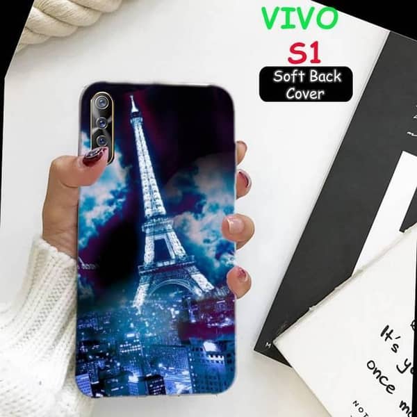 Vivo S1 Back Cover: Soft Silicone Case with Eiffel Tower Print