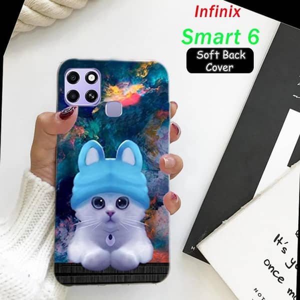 Infinix Smart 6 Cat Design Soft Silicone Back Cover
