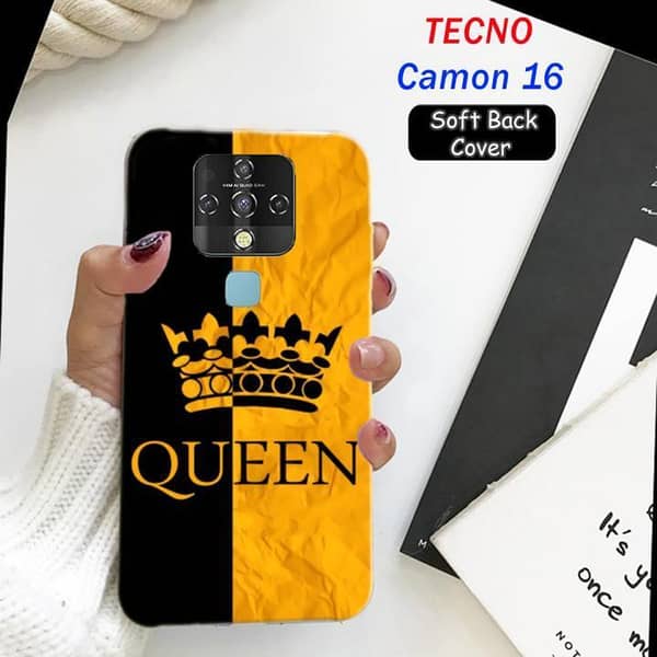 Tecno Camon 16 Back Cover — Queen Design Soft Silicone Case