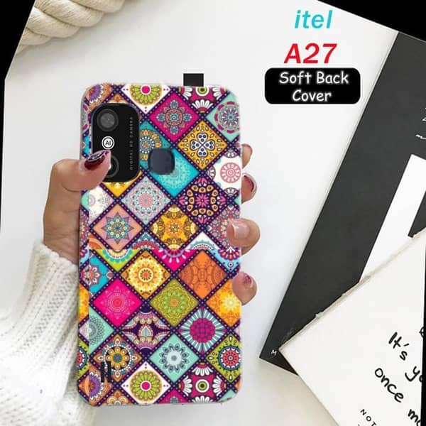 Itel A27 Back Cover: Art Floral Soft Silicone Case