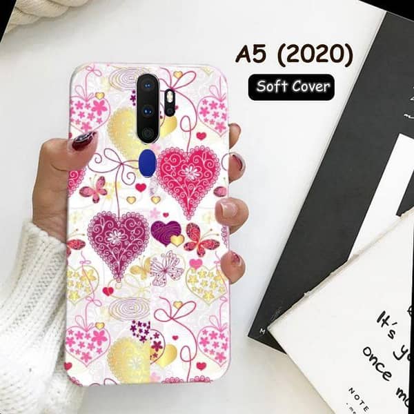 Oppo A5 2020 Back Cover - Love Print Soft Silicone Case