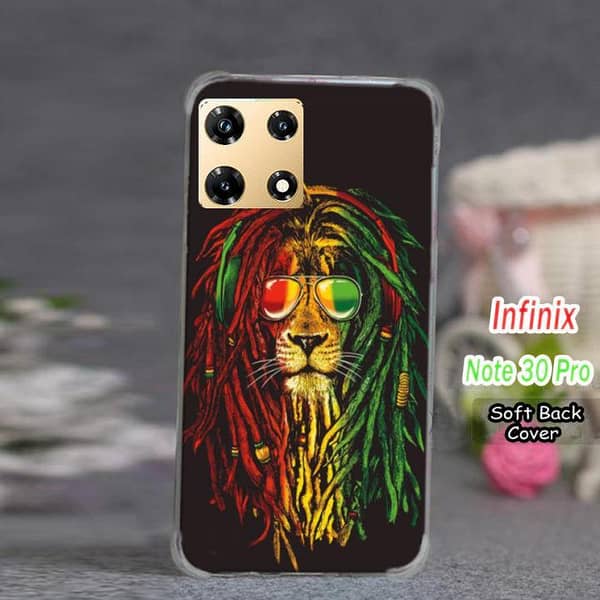 Infinix Note 30 Pro Back Cover, Lion Design: Soft Silicone Case