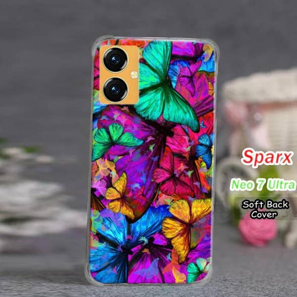 Spark Neo 7 Ultra Butterfly Design Soft Silicone Back Cover