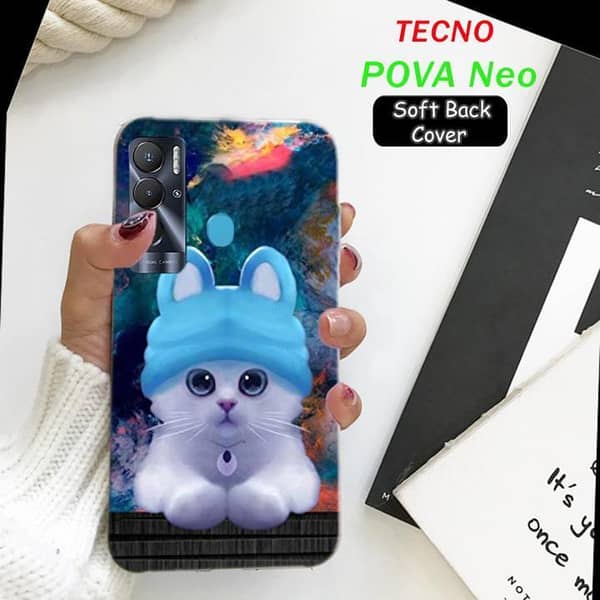 Tecno Pova Neo Cat Design Soft Silicone Back Cover