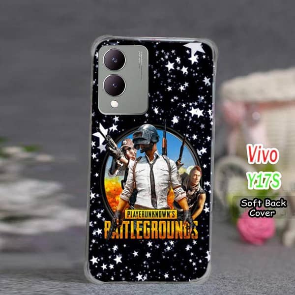 Vivo Y17S Back Cover with PUBG Design – Soft Silicone Case