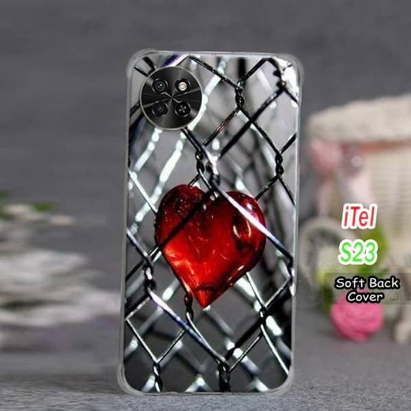 Itel S23 Heart Design Soft Silicone Back Cover