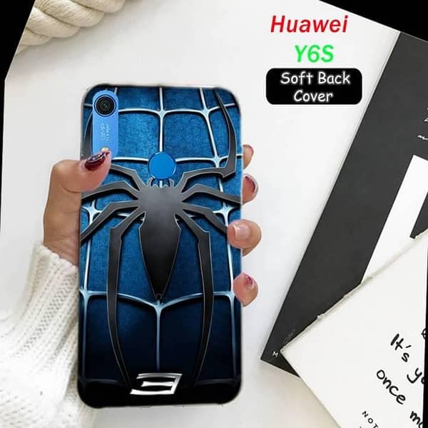 Huawei Y6S Back Cover: Spider Design Soft Silicone Case