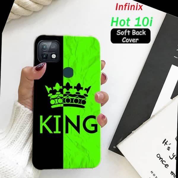Infinix Hot 10i Back Cover: King Design Soft Silicone Case