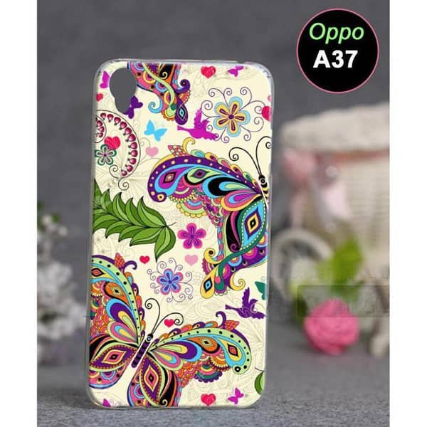 Oppo A37 Back Cover - Butterfly Design Soft Silicone Case