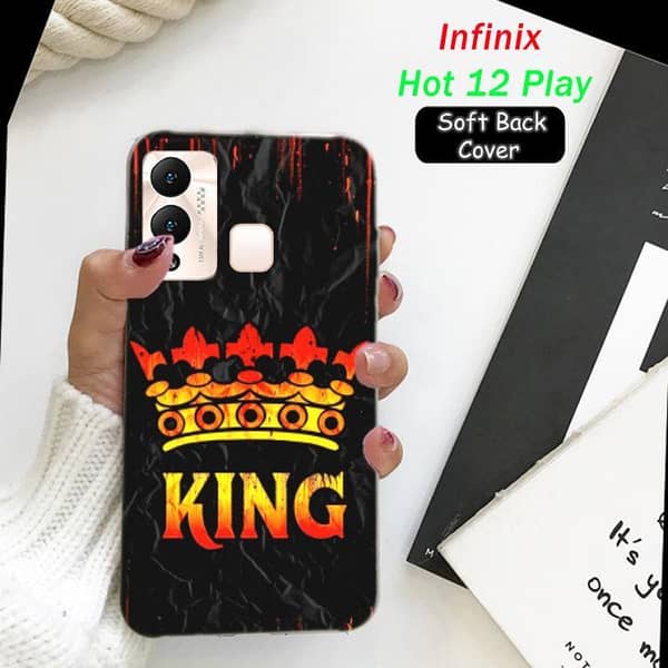 Infinix Hot 12 Play Back Cover — Soft Silicone Case with Boys Design