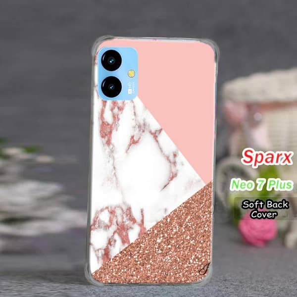 Sparx Neo 7 Plus Back Cover in Marble Print – Soft Silicone Case