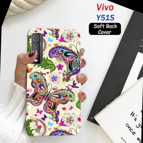 Vivo Y51S Back Cover: Butterfly Design Soft Silicone Case