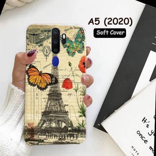 Oppo A5 2020 Back Cover with Eiffel Tower Design — Soft Silicone Case