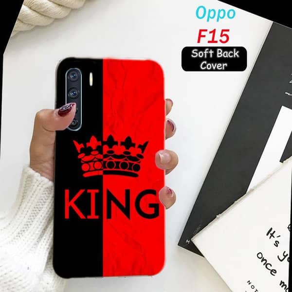 Oppo F15 Back Cover by King Design: Soft Silicone Case