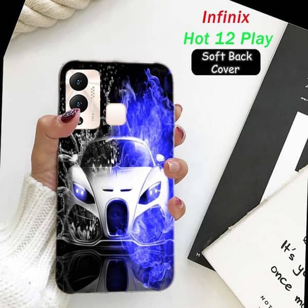 Infinix Hot 12 Play Back Cover: Soft Silicone Case with Car Design