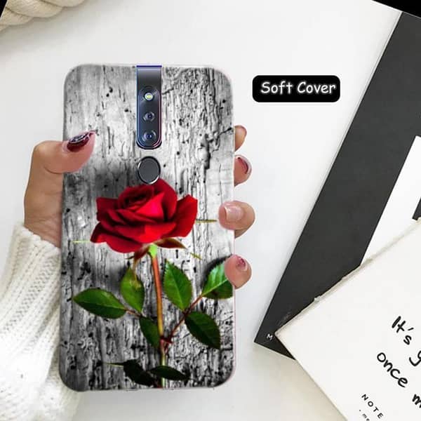 Oppo F11 Pro Rose Design Soft Silicone Back Cover