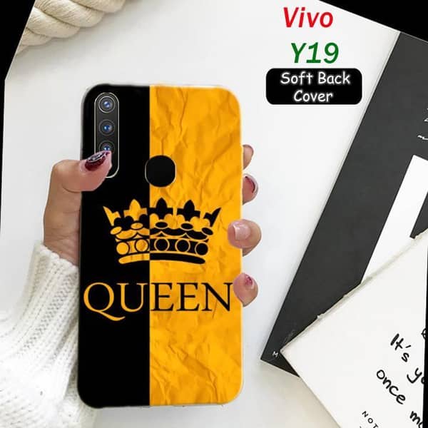 Vivo Y19 Back Cover — Queen Design Soft Silicone Case