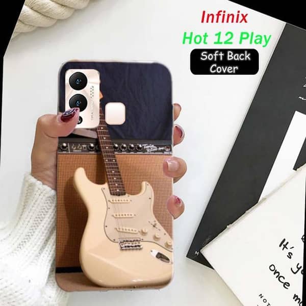 Infinix Hot 12 Play Back Cover – Guitar Print Soft Silicone Case